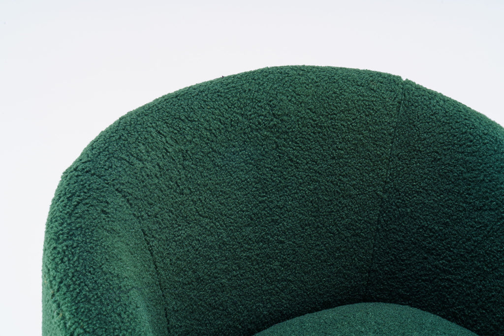 Teddy Fabric Swivel Accent Armchair Barrel Chair with 360° Metal Base - Multiple Colors