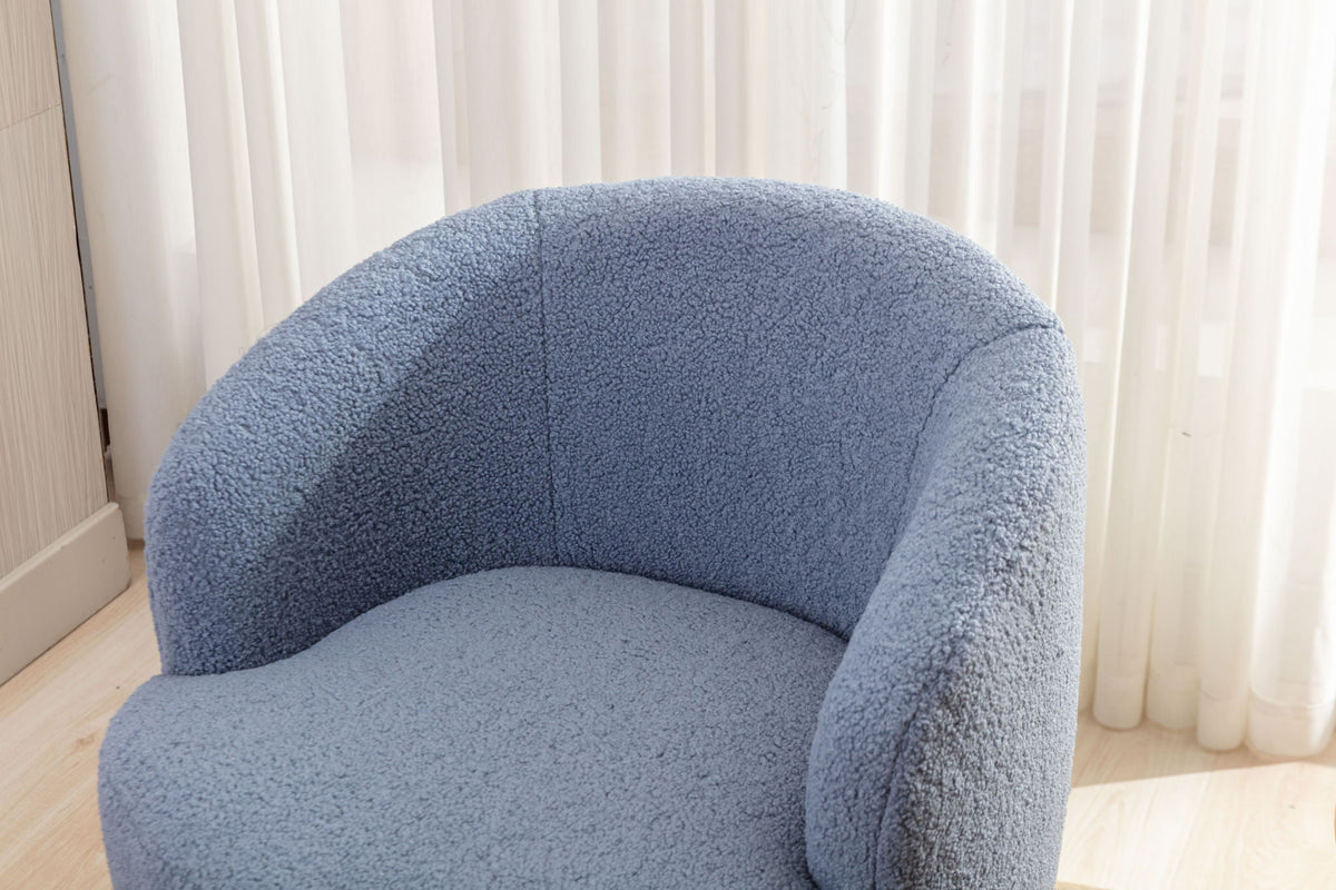 Teddy Fabric Swivel Accent Armchair Barrel Chair with 360° Metal Base - Multiple Colors