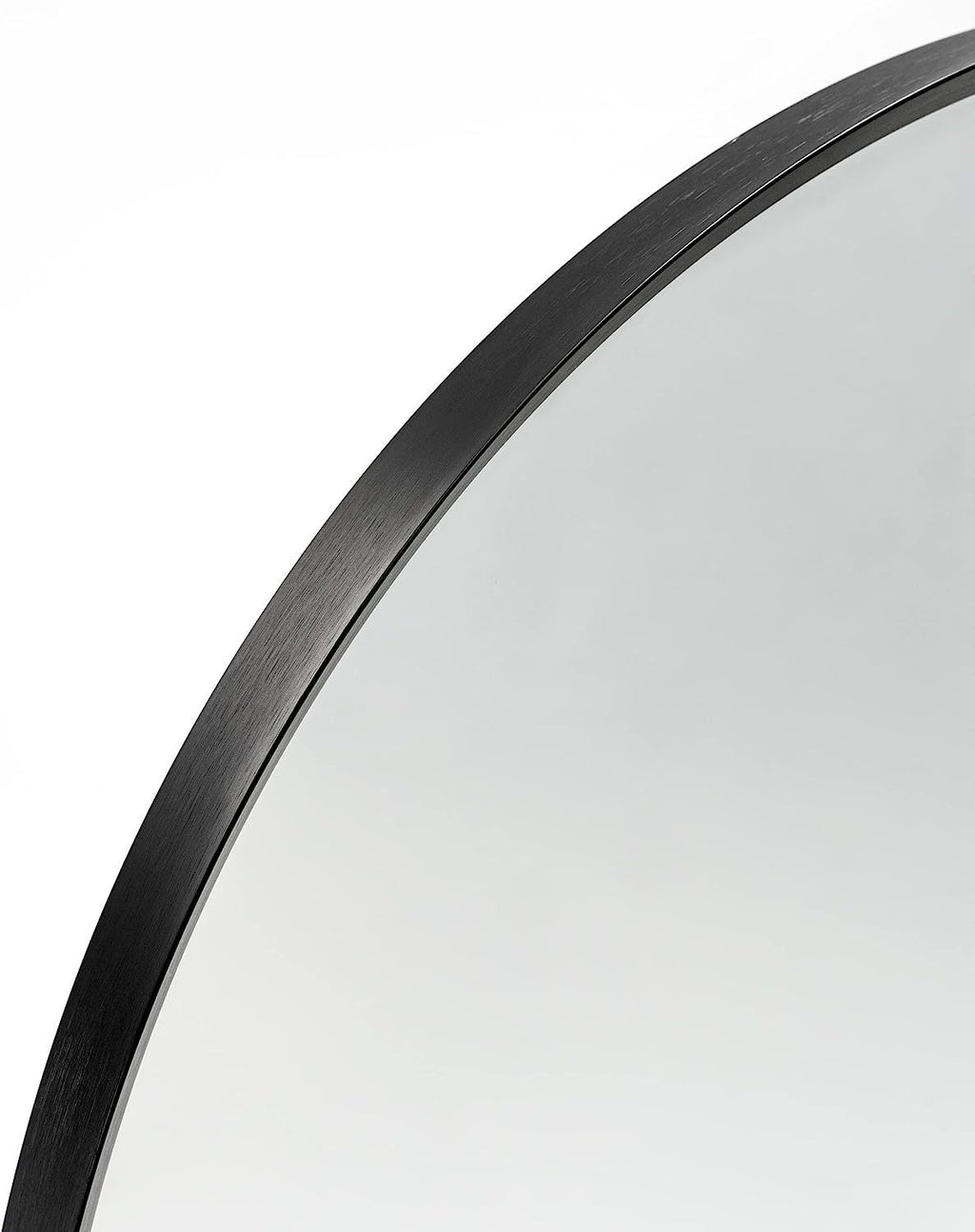 24x36 Inch Arched Bathroom Mirror with Black Metal Frame - Black