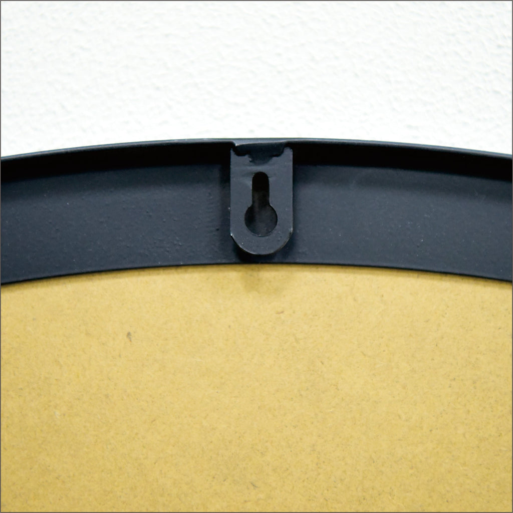 Round Wall-Mounted Mirror with Vintage Industrial Frame - Black Iron