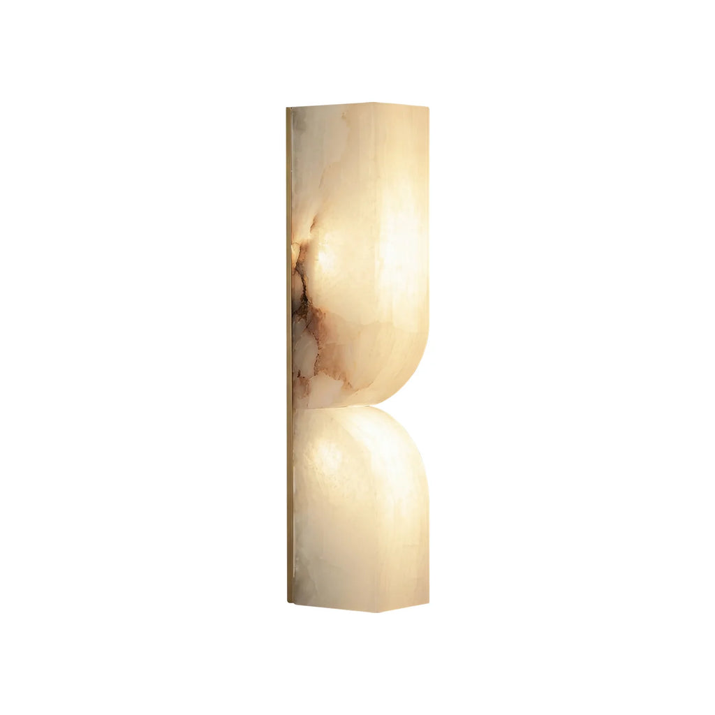 Rectangular Fluted Alabaster Wall Sconce