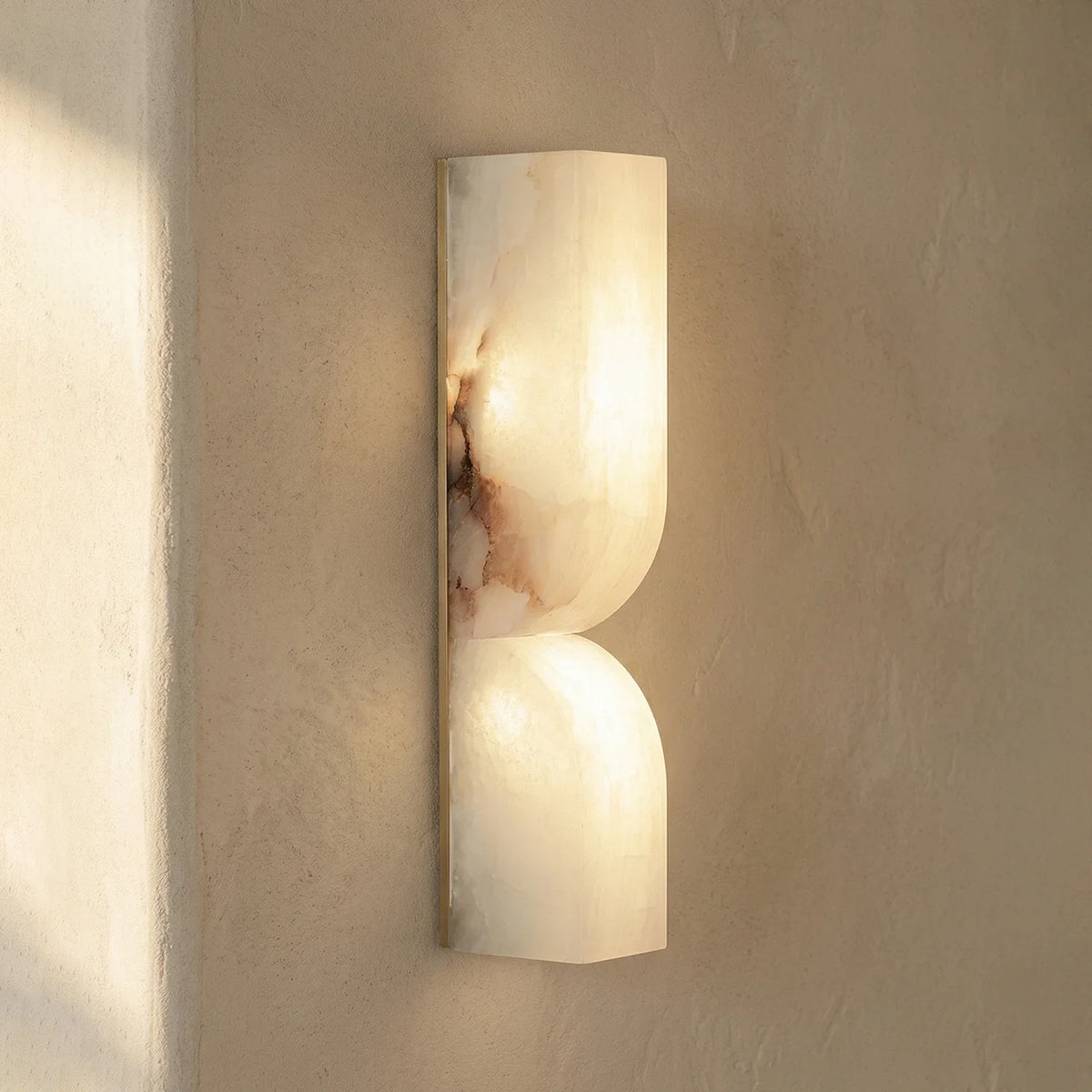 Rectangular Fluted Alabaster Wall Sconce