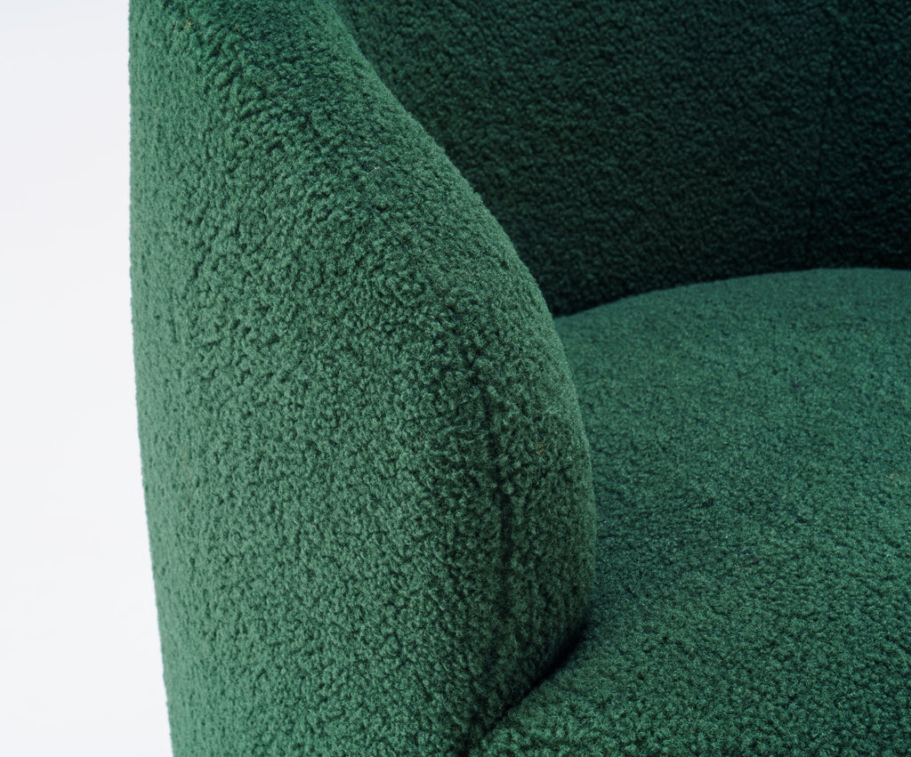 Teddy Fabric Swivel Accent Armchair Barrel Chair with 360° Metal Base - Multiple Colors