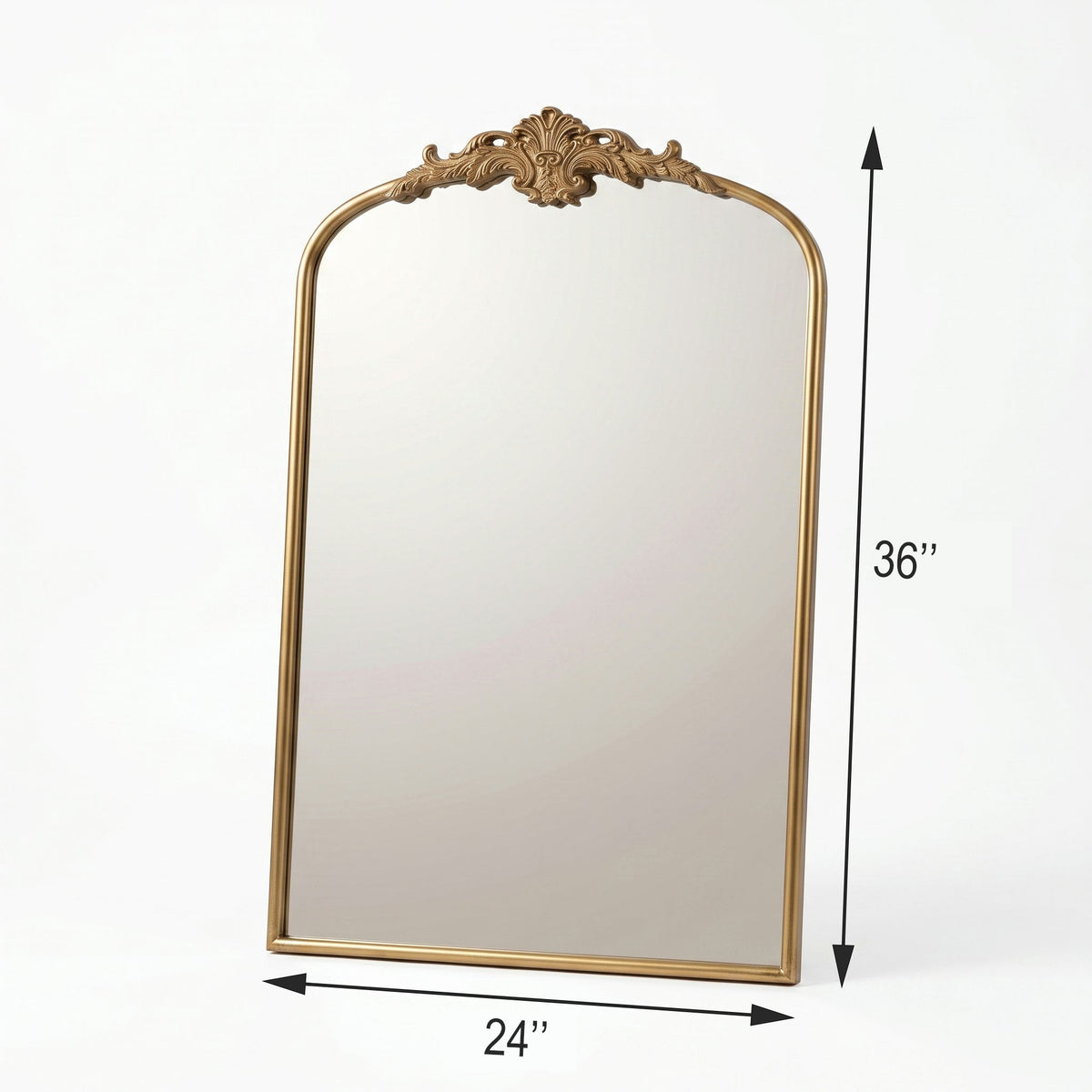 French Arched Wall Mirror – Glass & Iron